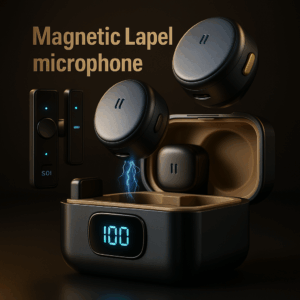 Mini Microfone De Lapela Sem Fio Profissional Magnético