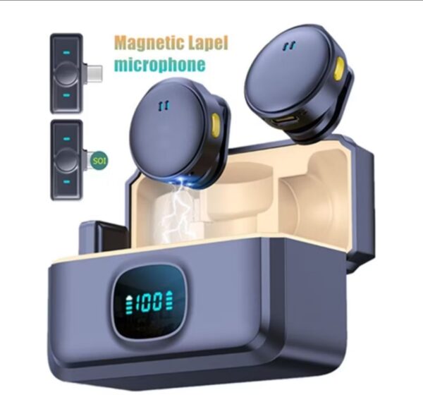 Mini Microfone De Lapela Sem Fio Profissional Magnético - Image 4